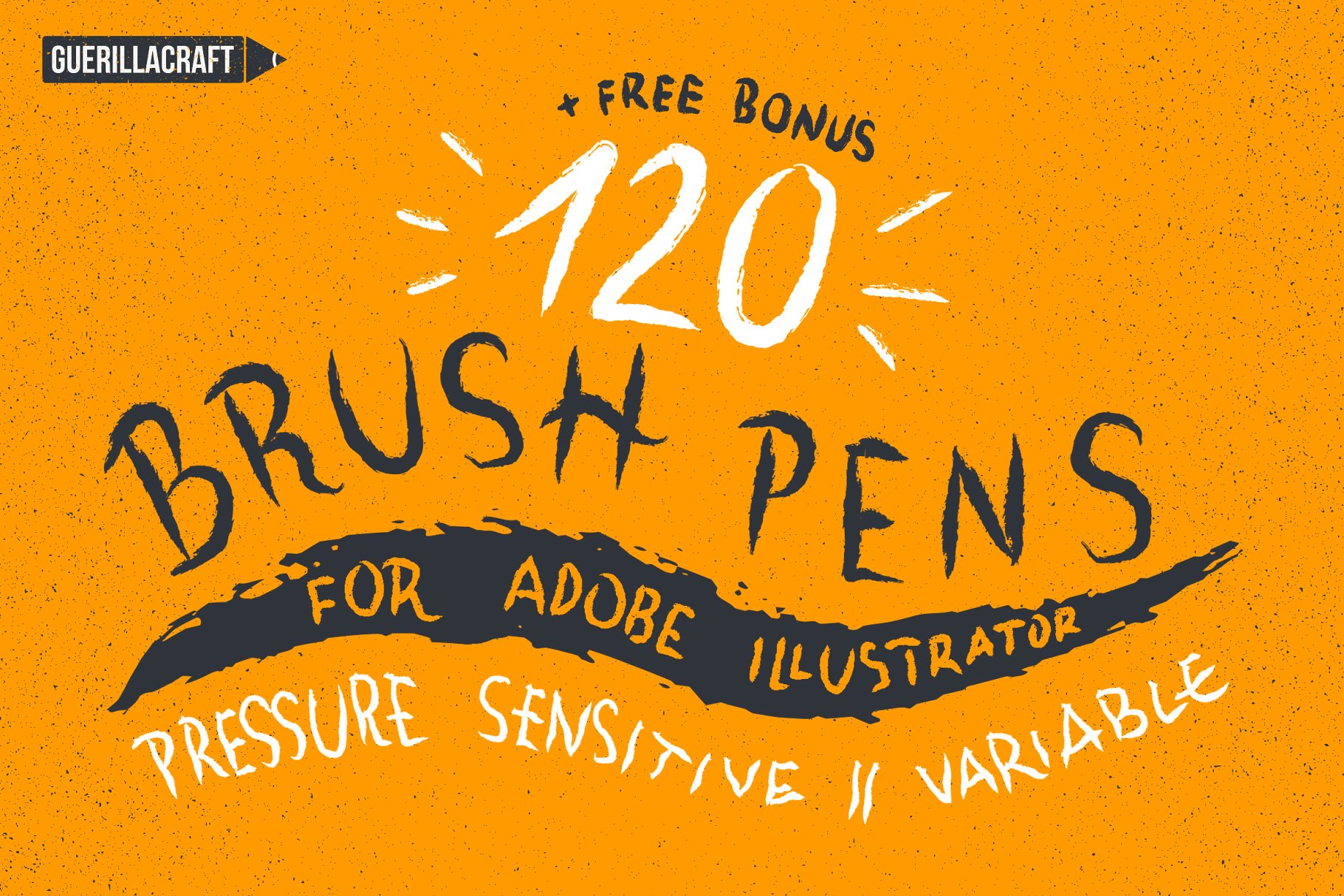 120款手绘画笔AI笔刷大合集 120 Brush Pens for Adobe Illustrator
