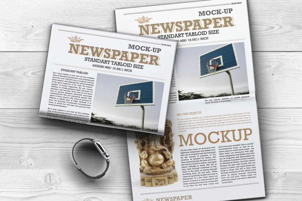 新闻报纸版式设计样机模板 Newspaper Mock-up