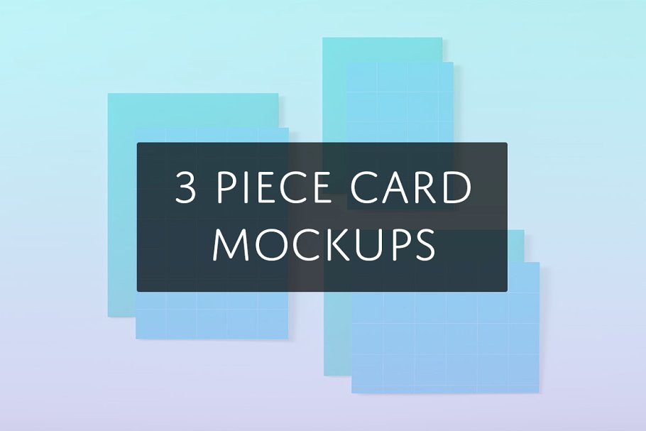 极简主义贺卡样机模板 3 Piece Card Mockups