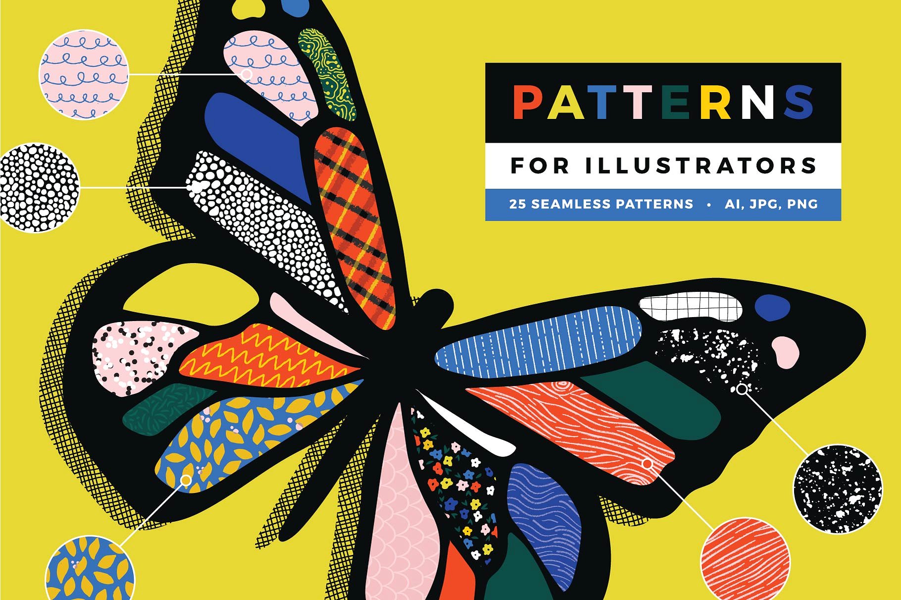 25款插画师最爱图案纹理[AI] 25 Patterns for Illustrators