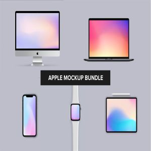 2019年Apple系列设备样机套装 Apple Mockup Bundle – iPhone, iMac, Watch, iPad插图2