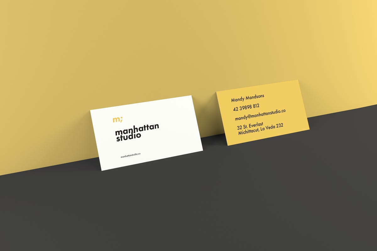 横向&纵向企业名片设计样机 Business Card Mockups – Landscape and Portrait