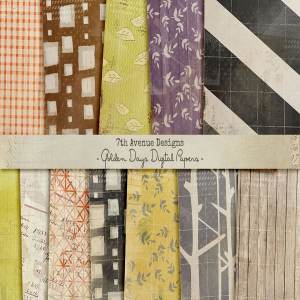 黄金金箔主题图像数码礼品包装纸张纹理 Golden Days Digital Papers