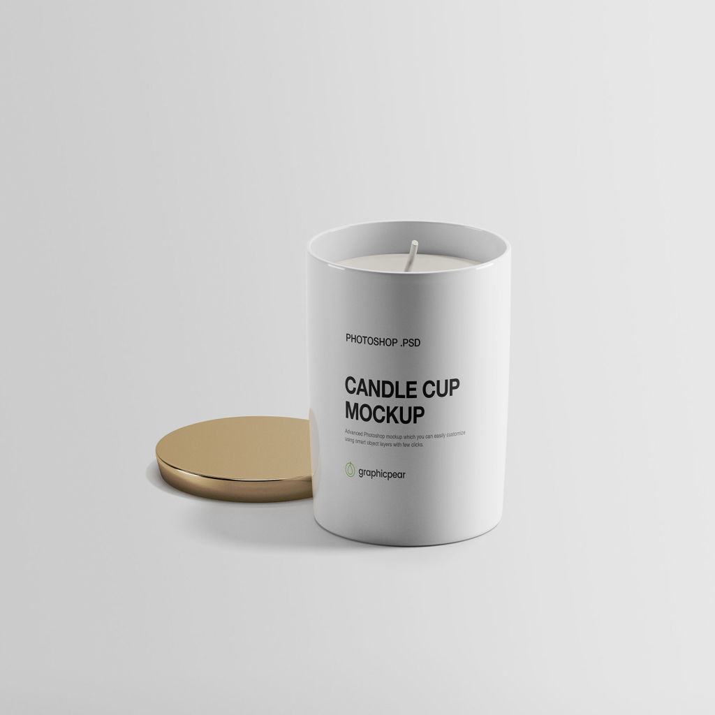 蜡烛杯定制外观设计样机模板 Candle Cup Mockup插图