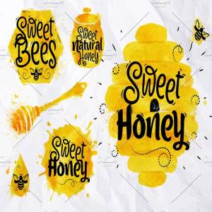 蜜蜂蜂蜜矢量图形 Bees Honey