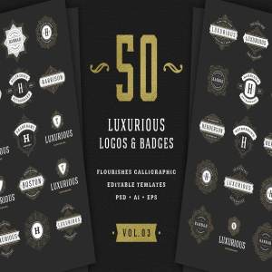 50款复古豪华奢侈品品牌标志模板 50 Luxurious logos & badges插图1