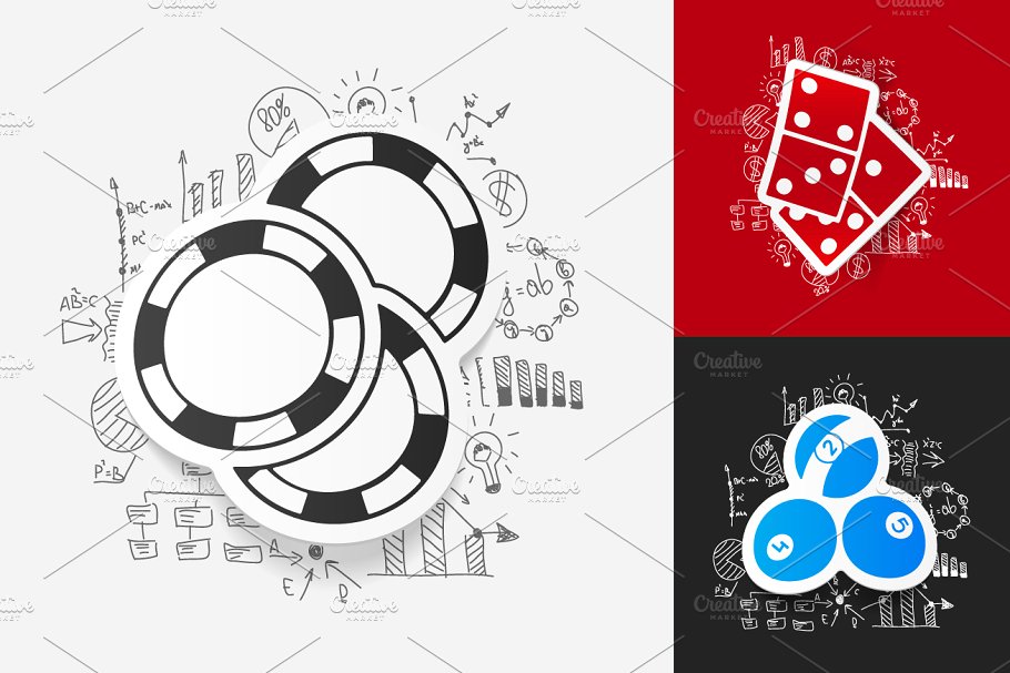 9款扑克游戏纸牌贴纸剪贴画 9 GAME STICKERS