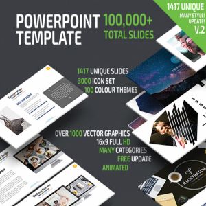 100,000+页面项目推介企业介绍PPT幻灯片模板合集v2 Powerpoint Presentation Template Update V.2