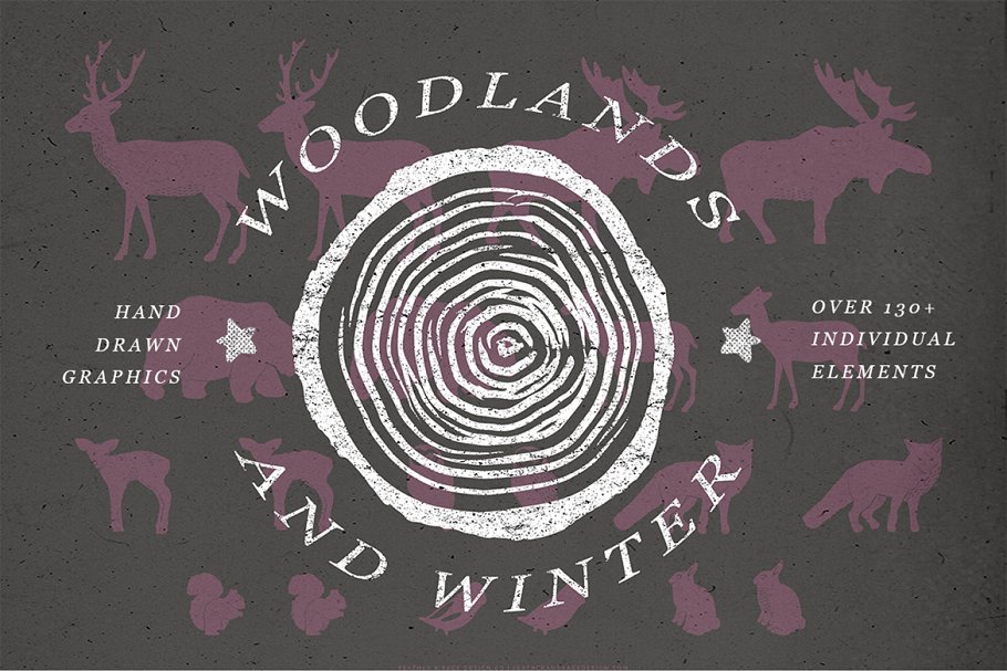 林地和冬季矢量图形 Woodlands & Winter Vector Graphics