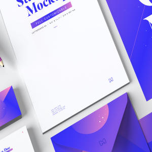 企业品牌VI设计办公用品套装样机01 Stationery Mockup 01