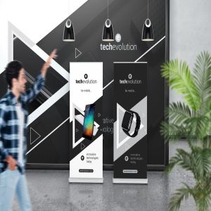 易拉宝Banner广告设计展示样机 Roll Up Banner Stand Mockup