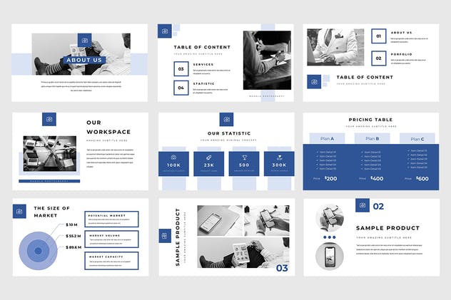 非常适合创意设计企业的PPT模板素材 Manola Pitch Deck Powerpoint Presentation