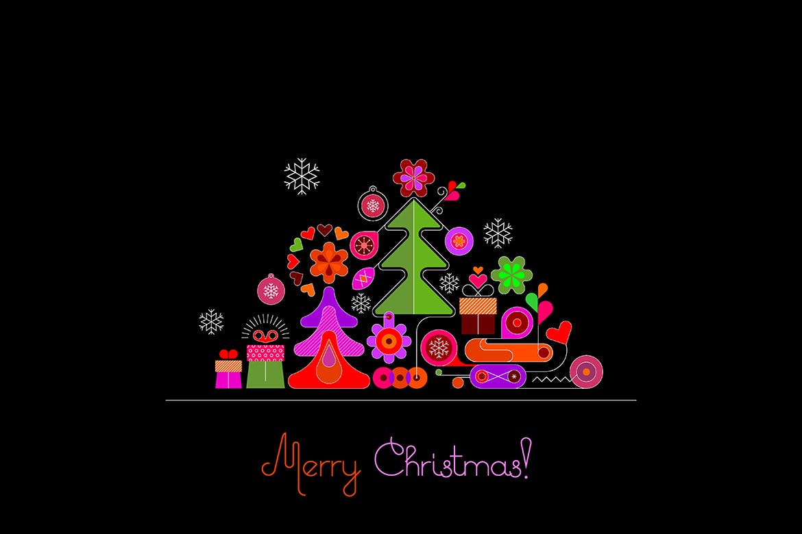 圣诞贺卡矢量设计模板 Christmas Greeting Card