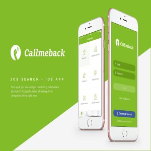 招聘APP应用用户界面设计UI素材 Callmeback –  UI Design for Job Search