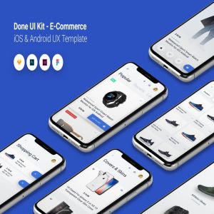 高品质高逼格现代设计风格电商APP应用UI套件 E-Commerce – Done UI Kit iOS & Android UX Template