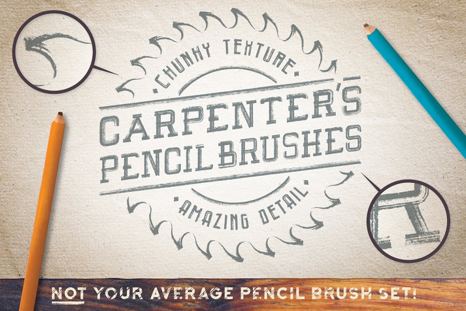 木匠铅笔笔画AI笔刷 Carpenter’s Pencil Brushes