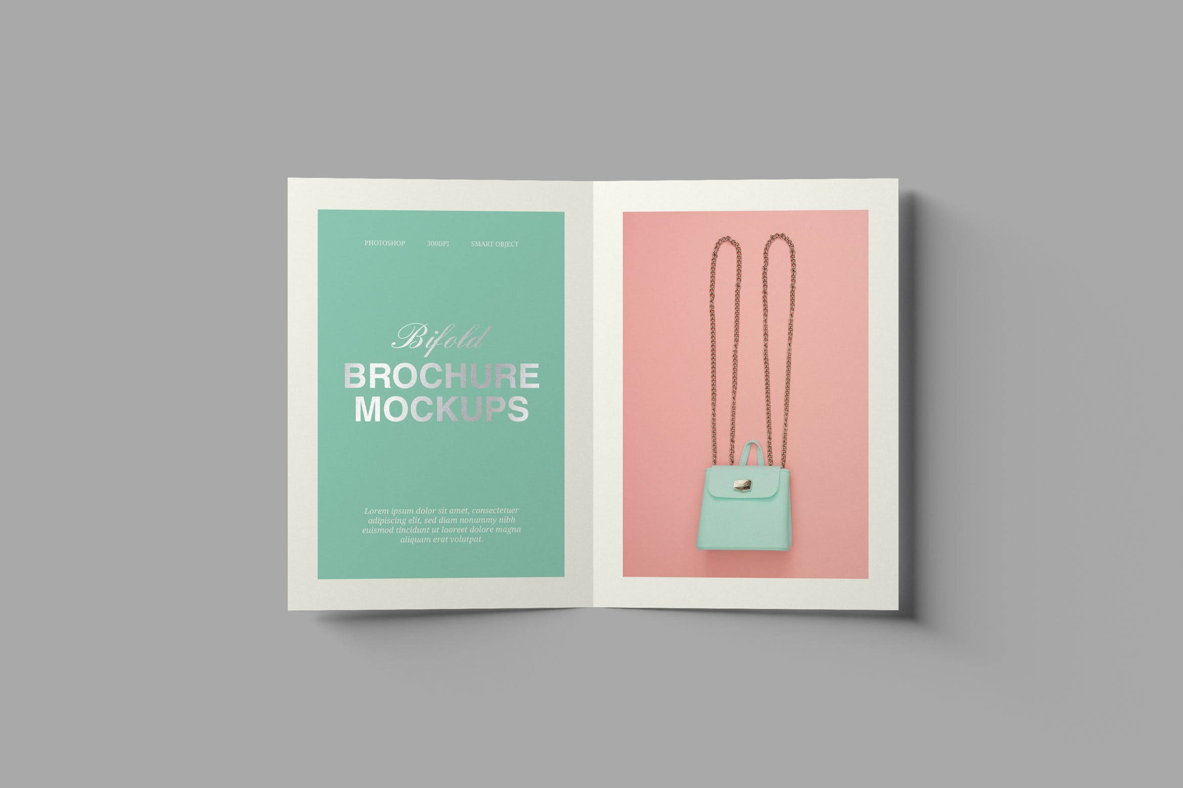 A5双折页产品传单设计图样机 A5 Bifold Brochure Mockups
