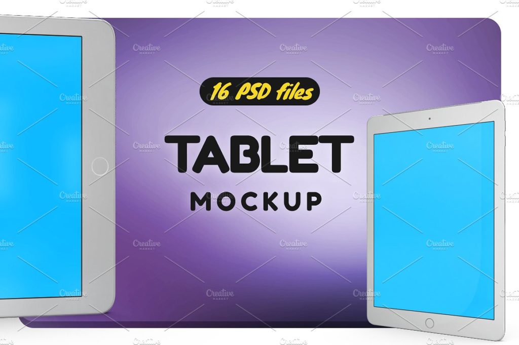 16个不同视角iPad Mockups打包下载[psd]