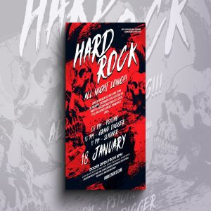 硬摇滚活动海报传单设计模板 Hard Rock Event Flyer & Poster Design