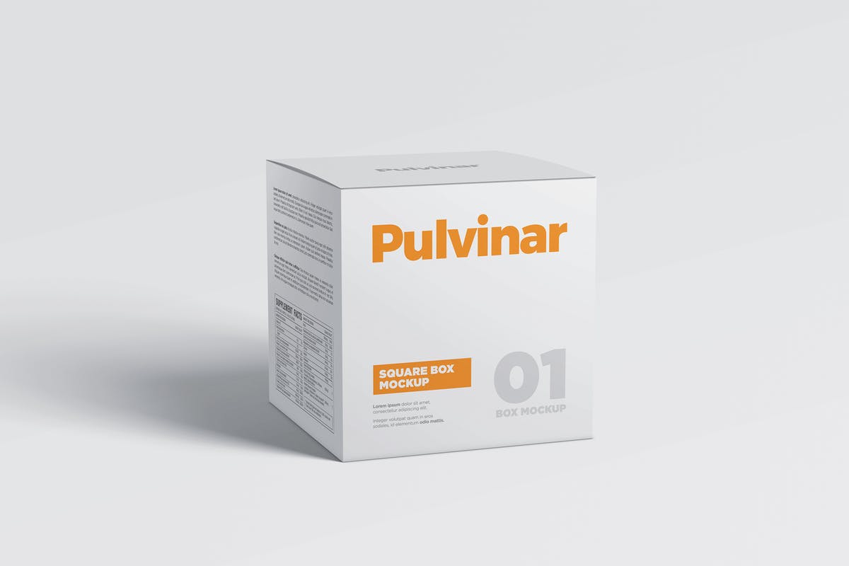 化妆品/药物纸盒包装样机模板 Box / Packaging MockUp – Square