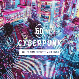 50款赛博朋克风格的照片调色处理LR预设工具 50 Cyberpunk Lightroom Presets and LUTs