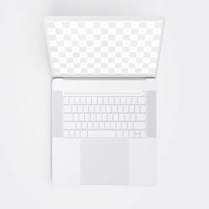 MacBook Pro笔记本电脑屏幕界面设计预览顶视图样机 Clay MacBook Pro 15″ with Touch Bar, Top View Mockup
