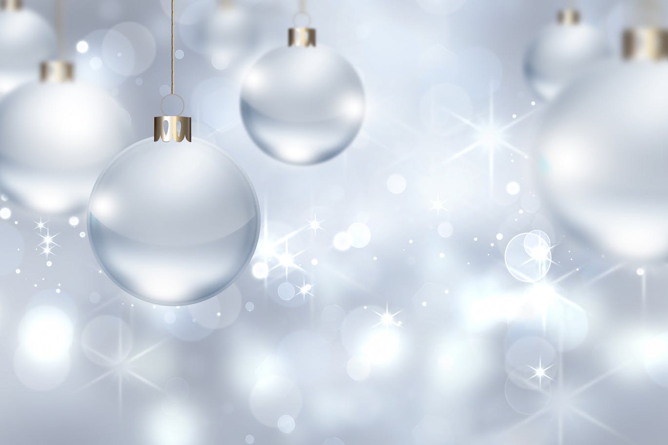 银色圣诞节装饰球高清背景图素材 silver christmas balls