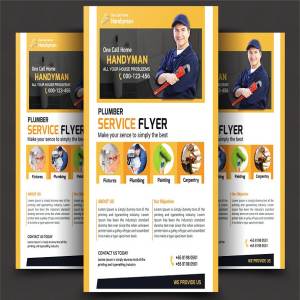 水管管道维修维护服务海报模板 Plumber Service Flyer