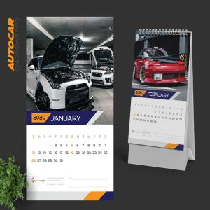 汽车经销商日历定制设计2020年活页台历设计模板 2020 Auto Car Calendar Pro插图2