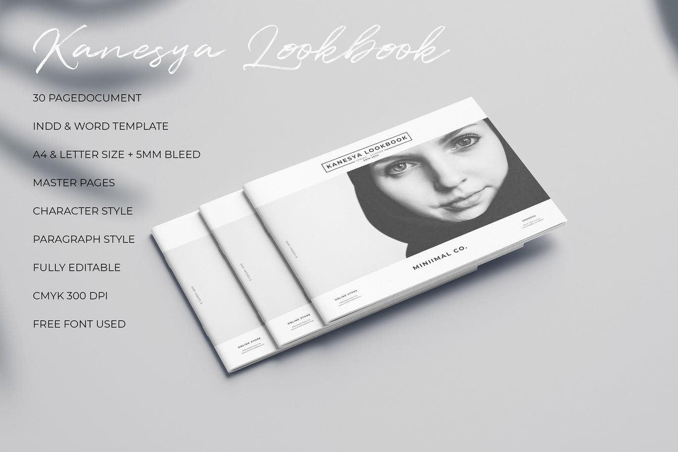 现代简约设计风格横版产品手册/画册设计模板 Lookbook Landscape