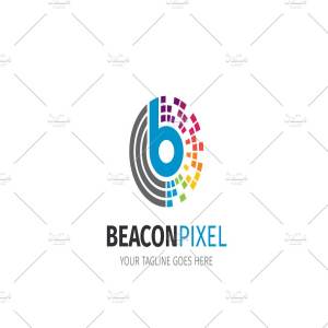 时尚现代的象素字母B Logo模板  Pixel Letter B Logo