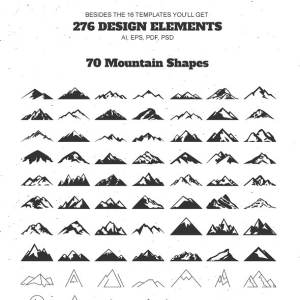 山脉户外复古Logo设计套装 Mountain Outdoor Vintage Logo Kit插图2