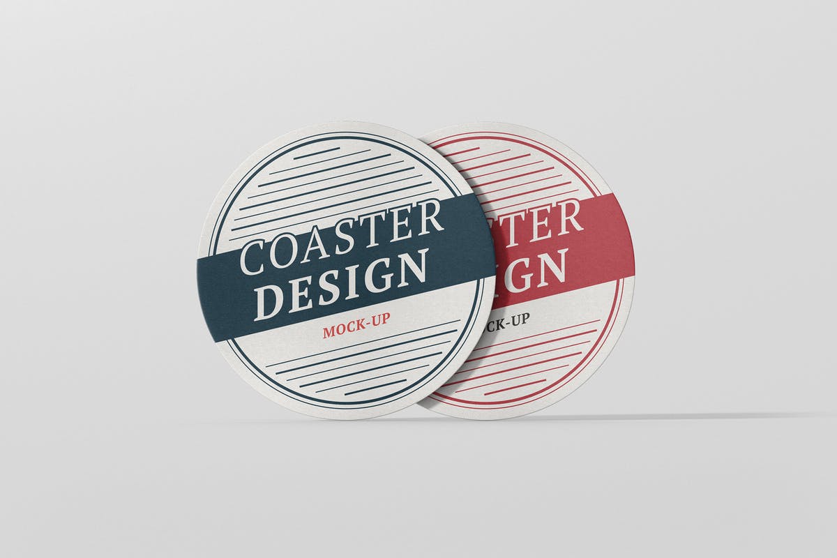 逼真的圆形咖啡杯垫样机 Round Coaster Mock-Up