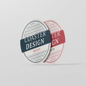 逼真的圆形咖啡杯垫样机 Round Coaster Mock-Up