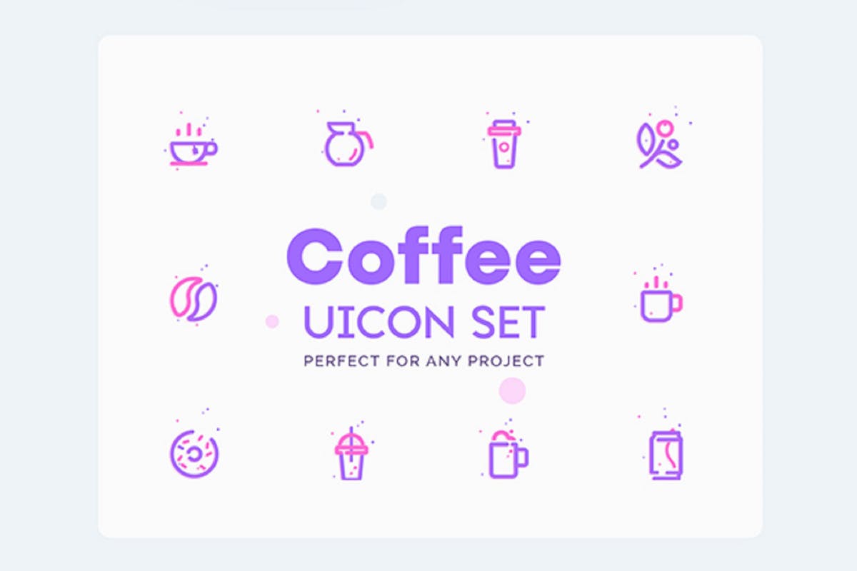咖啡店＆咖啡品牌UI图标素材 UICON – Coffee Shop, Cafe Icons Set