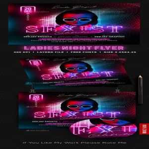 迪斯科夜总会DJ传单设计模板