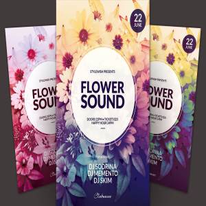 繁花似锦音乐派对传单海报模板 Flower Sound Flyer Template