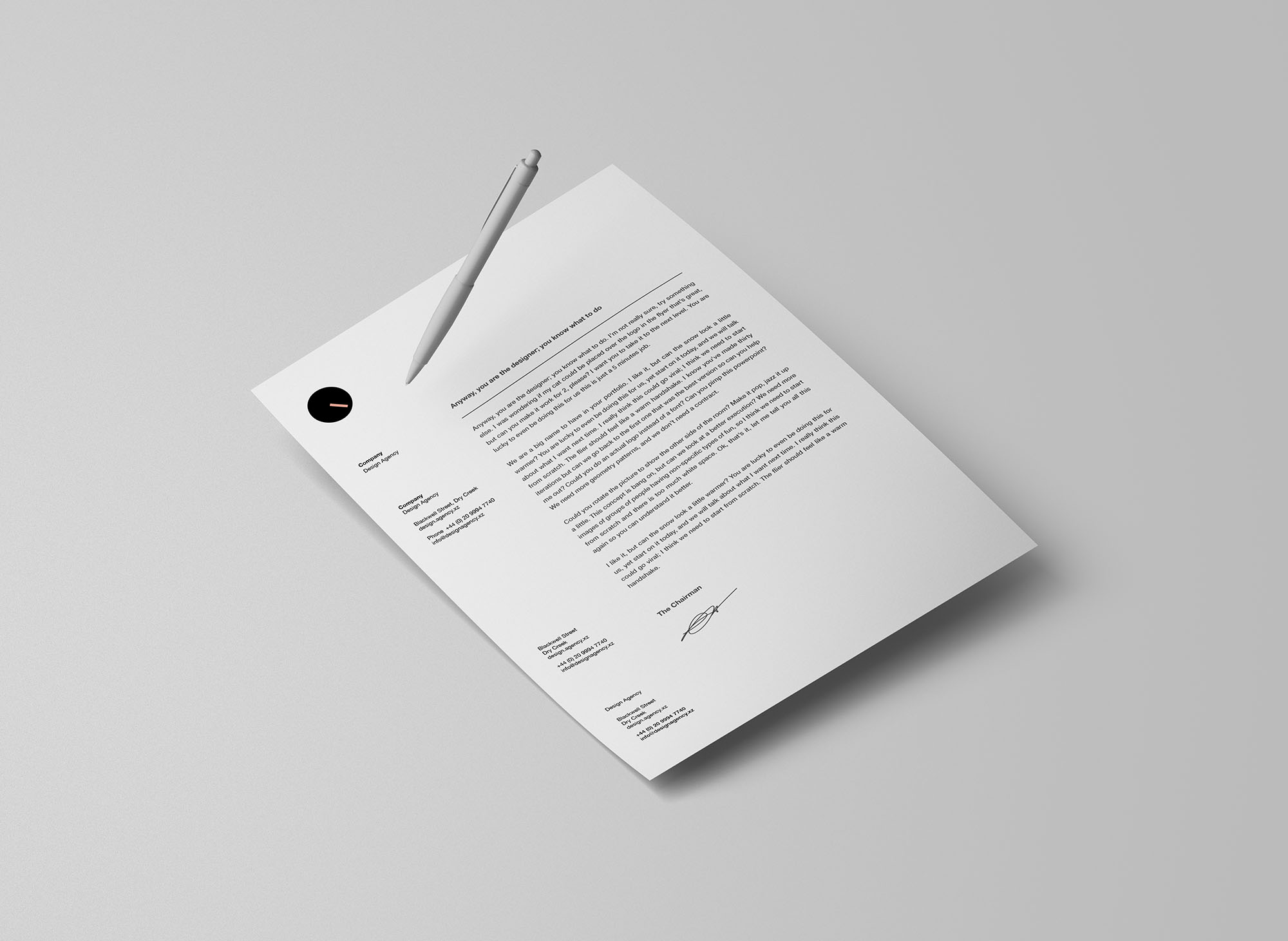 PSD信纸信头设计样机模板 PSD Letterhead Mockup