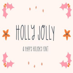 假期主题设计适用英文优雅书法字体 Holly Jolly Holiday Font