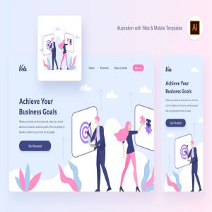 Web页面设计商业规划概念插画[AI&SVG] Vela mission illustration (Illustrator, SVG)