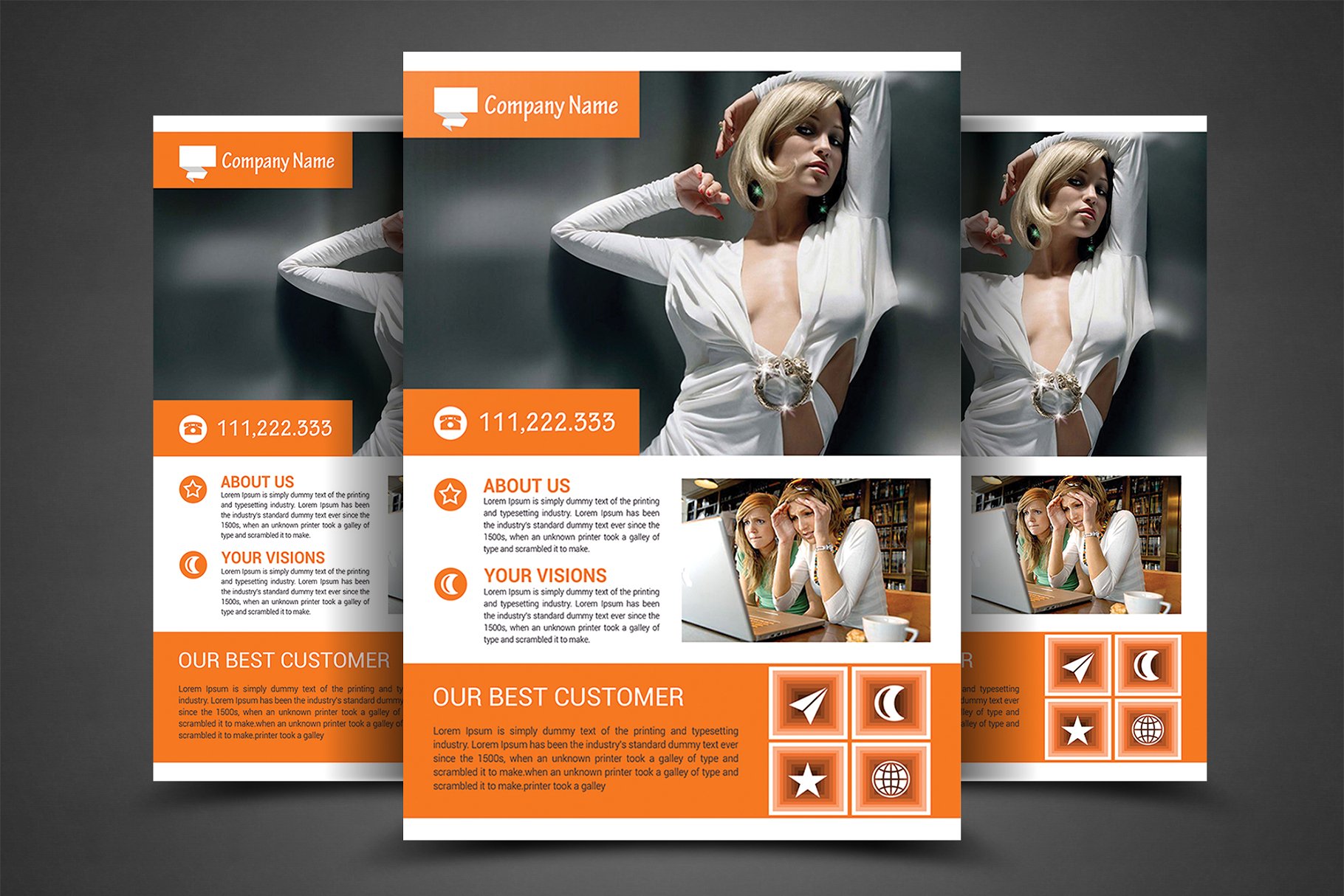 传统企业标准传单海报设计模板 Corporate Business Flyer Print Templ