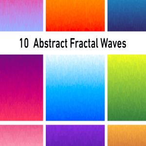 10张抽象水彩波纹背景图素材 10 Abstract Fractal Waves Background