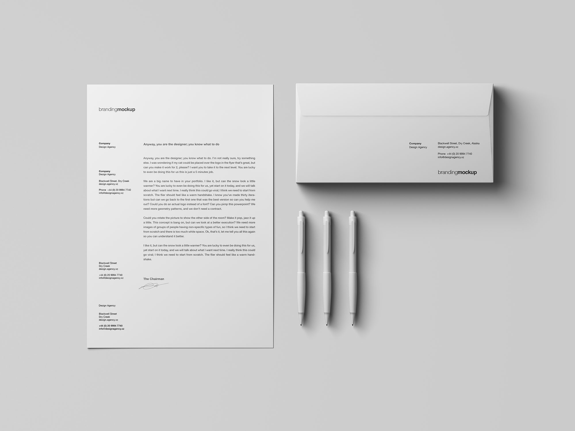信纸信头/信封设计品牌VI样机 Letterhead / Envelope Branding Mockup