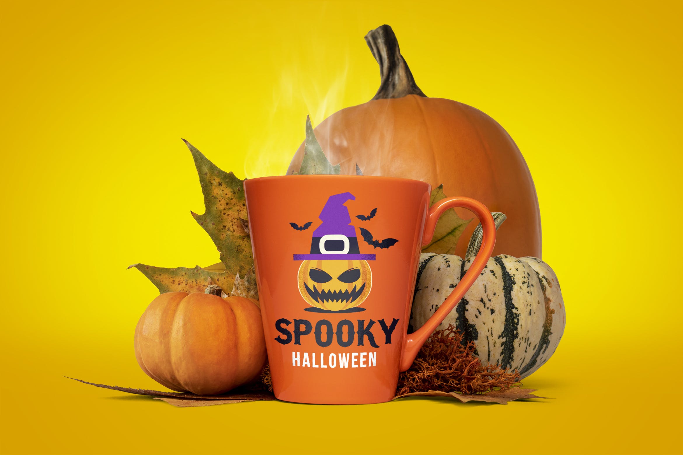 万圣节主题马克杯样机模板 Halloween mug mockup