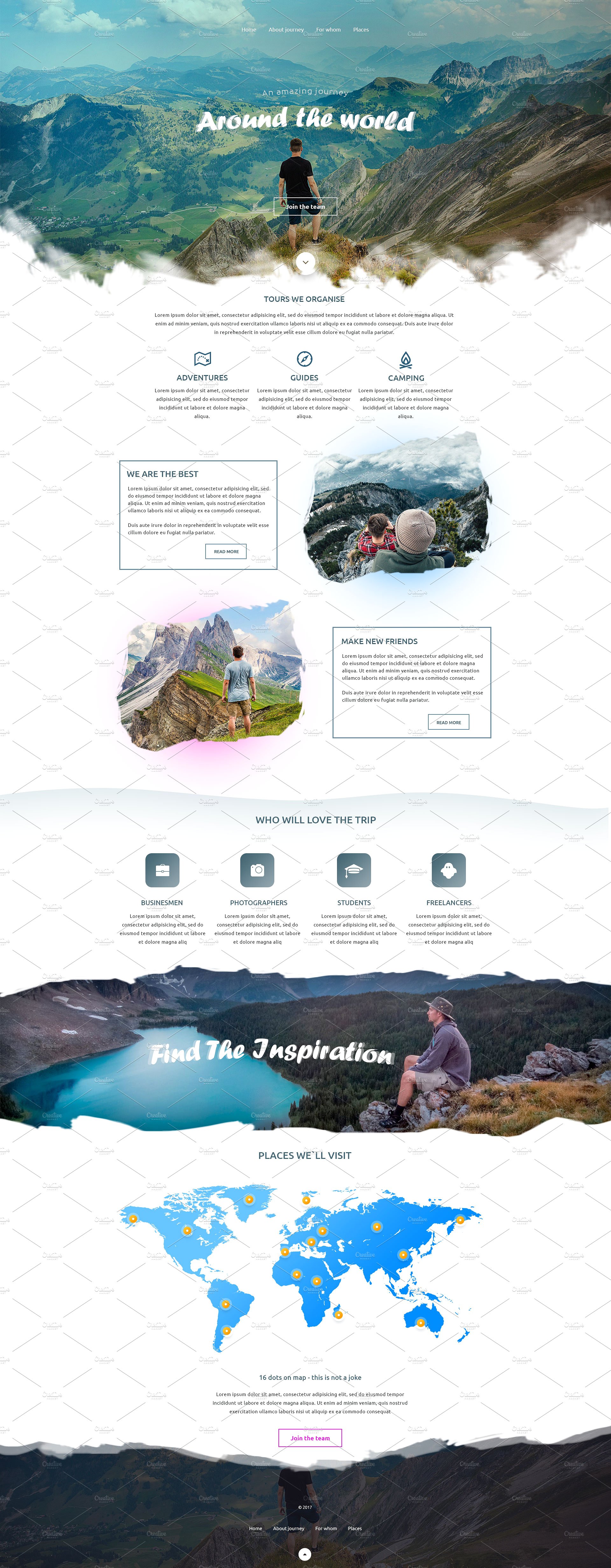 一款简约而优雅的旅游主题类PSD模板下载[psd]