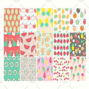 食物和饮料无缝图案纹理 Food and Drink Seamless Patterns