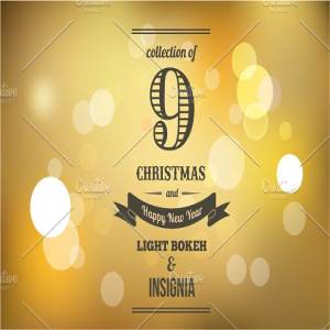 9个圣诞节灯光背景及Logo背景 9 Light Bokeh & insignia backgrounds插图1