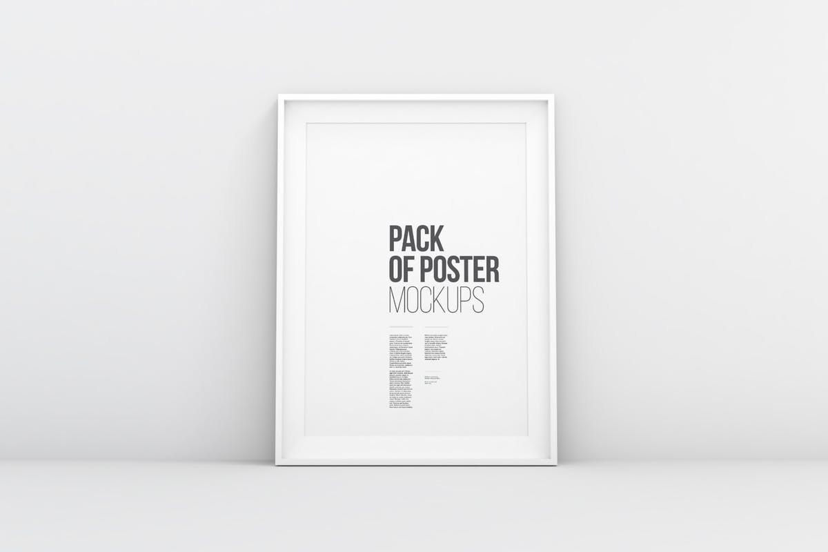 极简主义白色画框样机 Minimal Poster Mockups