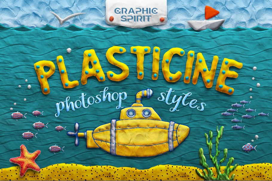 橡皮泥粘土艺术效果PS字体样式 PLASTICINE Art Photoshop Effects