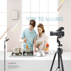 美食烹饪教程直播主题海报设计素材